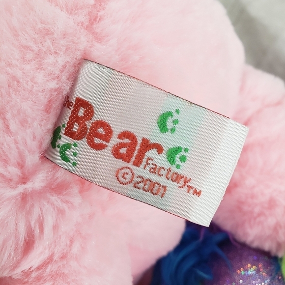 Bear Factory Pink Rainbow Unicorn 12 Inch Plush Stuffed Animal 2017 Floppy - Picture 6 of 8